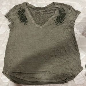 American Eagle embroidered top, forest green